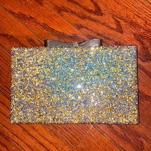 Gold & silver clutch with chain Worn once for prom